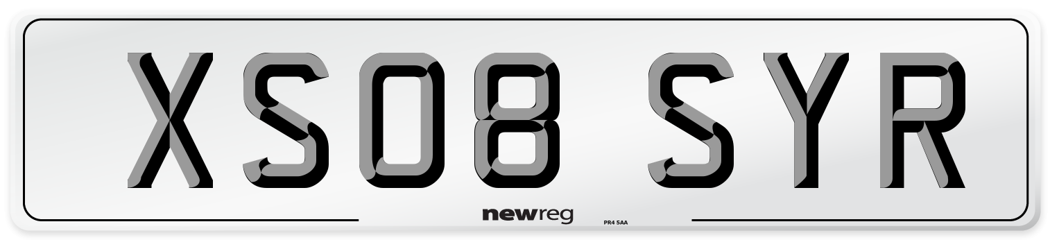 XS08 SYR Number Plate from New Reg